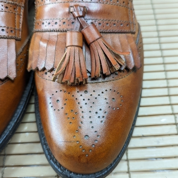 ALLEN EDMONDS Men\'s SIZE 11B 5059 BRIDGETON KILTIE TASSEL DRESS BROWN LOAFERS. 2 main image 9